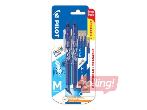 Set: rollerball pen Pilot Frixion+ refills, erasable, 0.7mm, blue ink