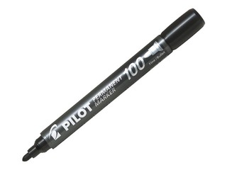 Püsimarker Pilot 100, must, 1mm + KAMPAANIA! Osta püsivad markerid ja saa kingitus!