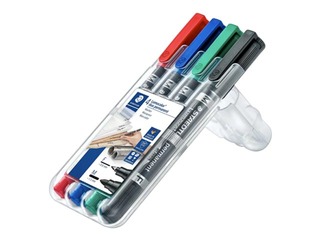 Kahe otsaga püsimarker Staedtler Lumocolor, 4 värvi