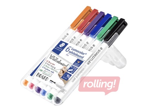 Whiteboard markers set  for white boards Staedtler Lumocolor 301, 6 colours 