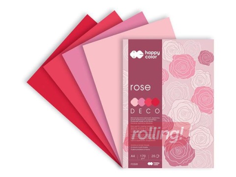 Disainpaber Rose, A4, roosad toonid, 170g/m², 20 lehte