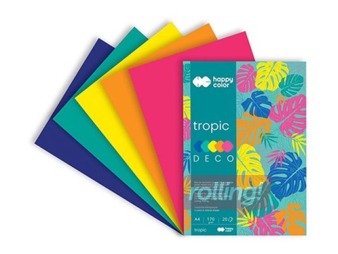 Disainpaber Tropical, A4, 170g/m², 20 lehte, 5 värvitooni