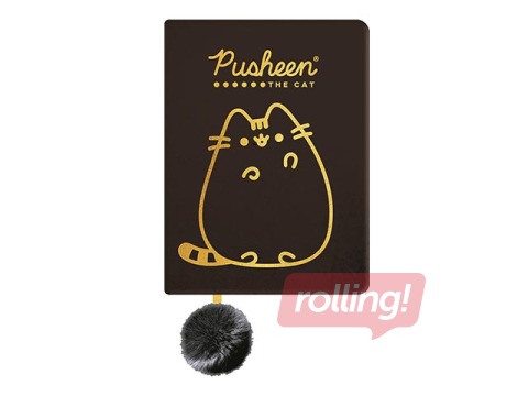 Päevik A5 Pusheen Black, võtmega, jooneline