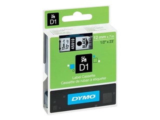 Marking label DYMO D1, 12 mm x 7 m, transparent, black letters