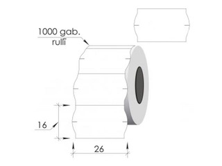 Etiketid 26 x 16 mm, valge, külmkapi jaoks