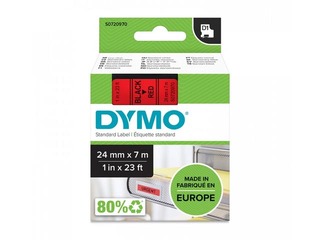 Märkimislint Dymo, D1, 24mm x 7m, must punasel