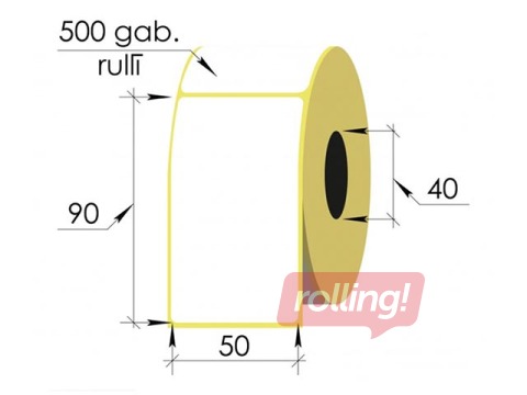 Termokleebised rullis, 50 x 90 mm, TermoEko, 500 tk