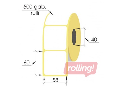 Termilised sildid rullis, 58x60 mm, TermoEko, 500 gab