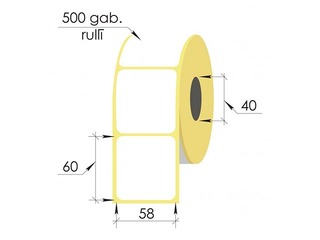 Termilised sildid rullis, 58x60 mm, TermoEko, 500 gab