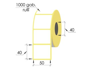 Termokleebised rullisl, 50 x 40 mm, TermoEko, 1000 tk.