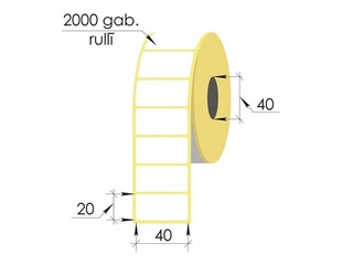 Termokleebised rullis, 40x20 mm, TermoEko, 2000 tk