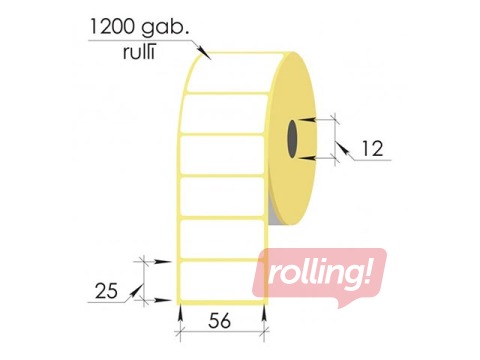 Termokleebised rullis, 56 x 25 mm, TermoEko, 1200 tk