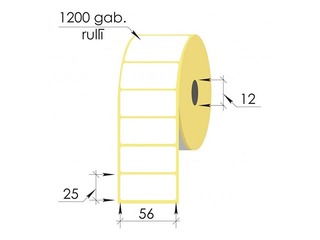 Termokleebised rullis, 56x25 mm, TermoEko, 1200 tk