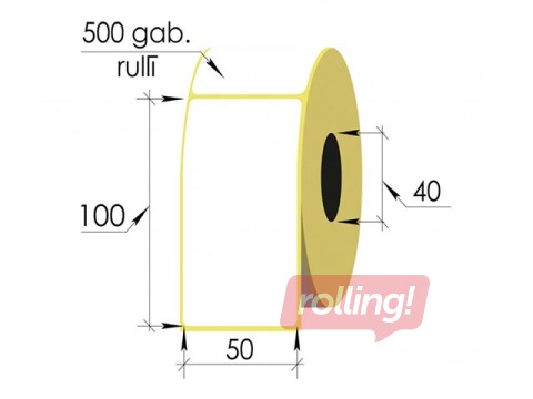 Termokleebised rullis, 50 x 100 mm, TermoEko, 500 tk