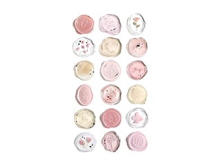 Stickers - stamps, light pink, 18 pcs.