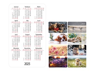 Taskukalender, 65x95mm