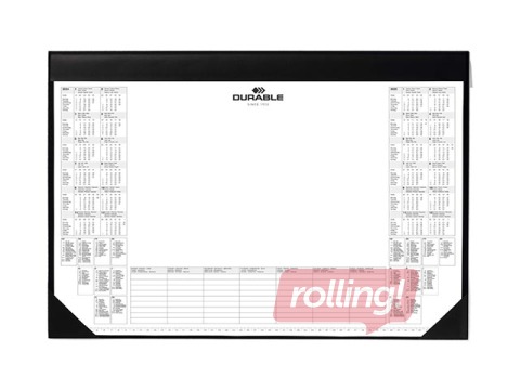 Desk mat Durable with calendar, black, 59x42cm