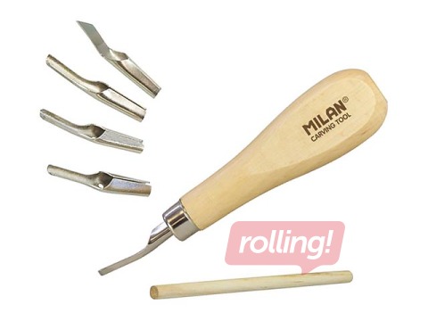 Milan lino cutter set with 5 blades for carving