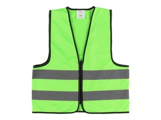 Reflective vest Atom, children's size S, with zipper, green