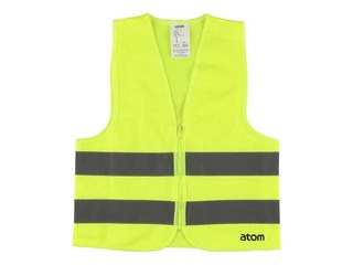 Reflective vest Atom, children's size S, with zipper, yellow