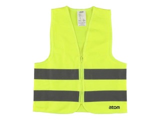 Reflective vest Atom, children's size M, with zipper, yellow