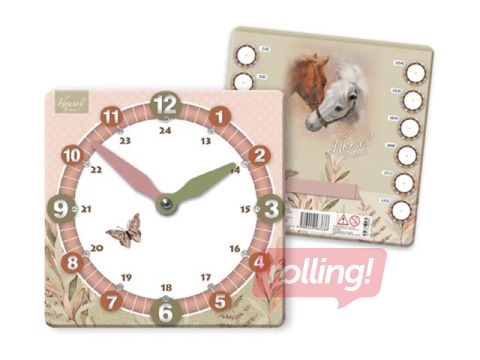 Paper educational clock  The Butterfly and the Horses