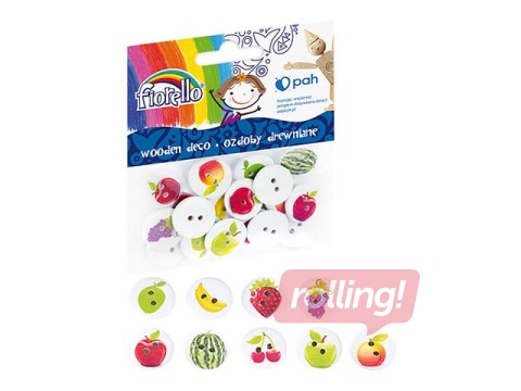 Puidust kaunistused Fiorello, fruits, 20 tk.