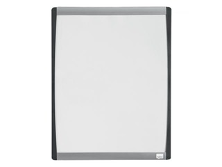 Whiteboard Nobo, small, magnetic, with silver and black curved frame, 28 x 33.5 cm