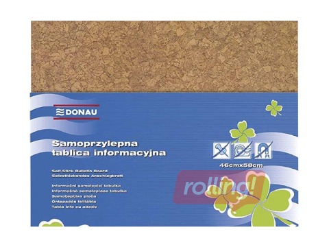 Notice board Donau, self-adhesive, 46 x 58 cm, brown