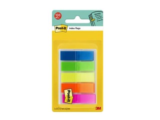 Indekseerimissildid Post-it, plastikust, 5 läbipaistvat värvi, 11.9x43.2mm