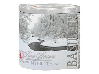 Must tee Basilur Winter Tea jõhvikatega, metallpurk, 125 g