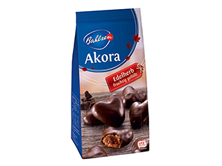 Bahlsen Akora Bittersweet Chocolate Covered Gingerbread Hearts, 150g