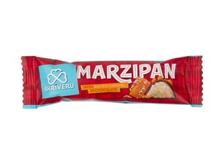Marzipan bar in chocolate with salted caramel, Skriver, 40 g
