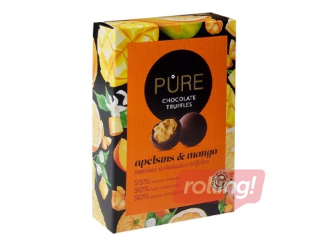 Šokolaaditrühvlid Pure Chocolate apelsini-mangokreemi täidisega, 148 g