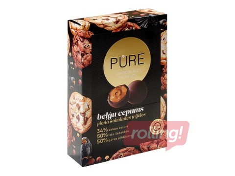 Šokolaaditrühvlid Pure Chocolate Belgia biskviitkreemi täidisega, 148 g