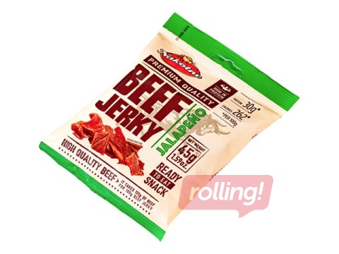 Kuivatatud, kuumsuitsutatud veiseliha suupiste jalapenoga, Beef Jerky, 45 g