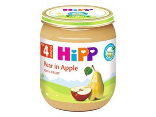 Püree õunte ja pirnidega Hipp BIO, 125 g, (alates 4. kuust)