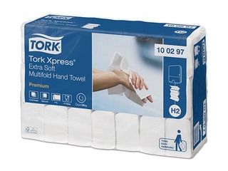 Hand towels Tork Premium Extra Soft H2, 21 packs, 2-ply, white