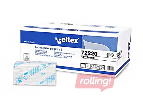 Paberrätikud Celtex Trend Z2 (kitsas 8cm), 25 pakki, 2 kihti, valge