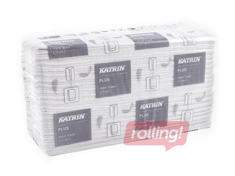 Paberrätikud lehtedena Katrin Plus C-Fold 2, 16 kotikest, 2 kihti, valge