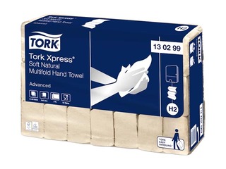 Бумажные полотенца Tork Advanced Multifold H2, 1 упаковка, 180 листов, 2 слоя, натуральный цвет