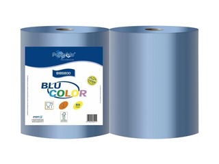 Industrial paper Paperblu, 2 rolls, 192 m, 800 sheets, 3 layers, blue