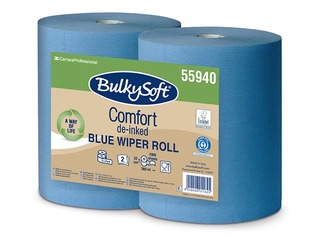 Industrial paper Bulkysoft Comfort, 2 rolls, 360 m, 1000 sheets, 2 layers, blue