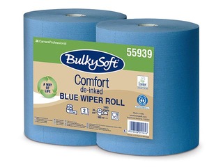 Tööstuslik paber Bulkysoft Comfort, 2 rulli, 360m, 1000 lehte, 2 kihti, sinine