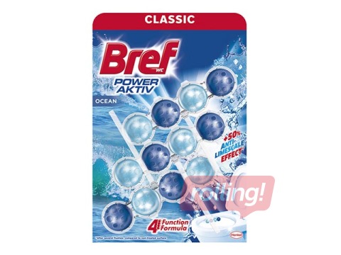 Tualetiblokk Bref Power Aktiv Ocean, 3tk x 50g