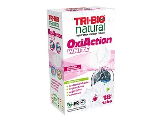 Naturaalse riide plekieemaldaja tabletid, Oxi-Action White, Sensitive Tri-Bio, 18 tab.