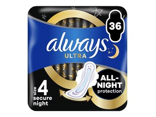 Hügieenisidemed Always Ultra Secure Night, 36 tk.