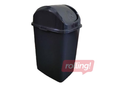 Garbage can with a swinging lid SLIM plastic, anthracite, 18 l
