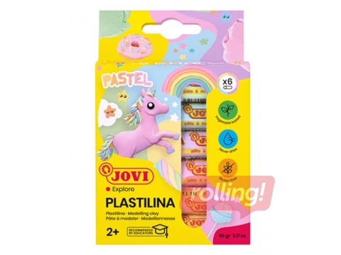 Plastiliin Jovi, pastell, 15 g, 6 värvi