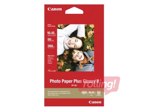 Fotopaber Canon Plus Glossy II PP-201, 10x15cm, 260 g/m², 50 lehte